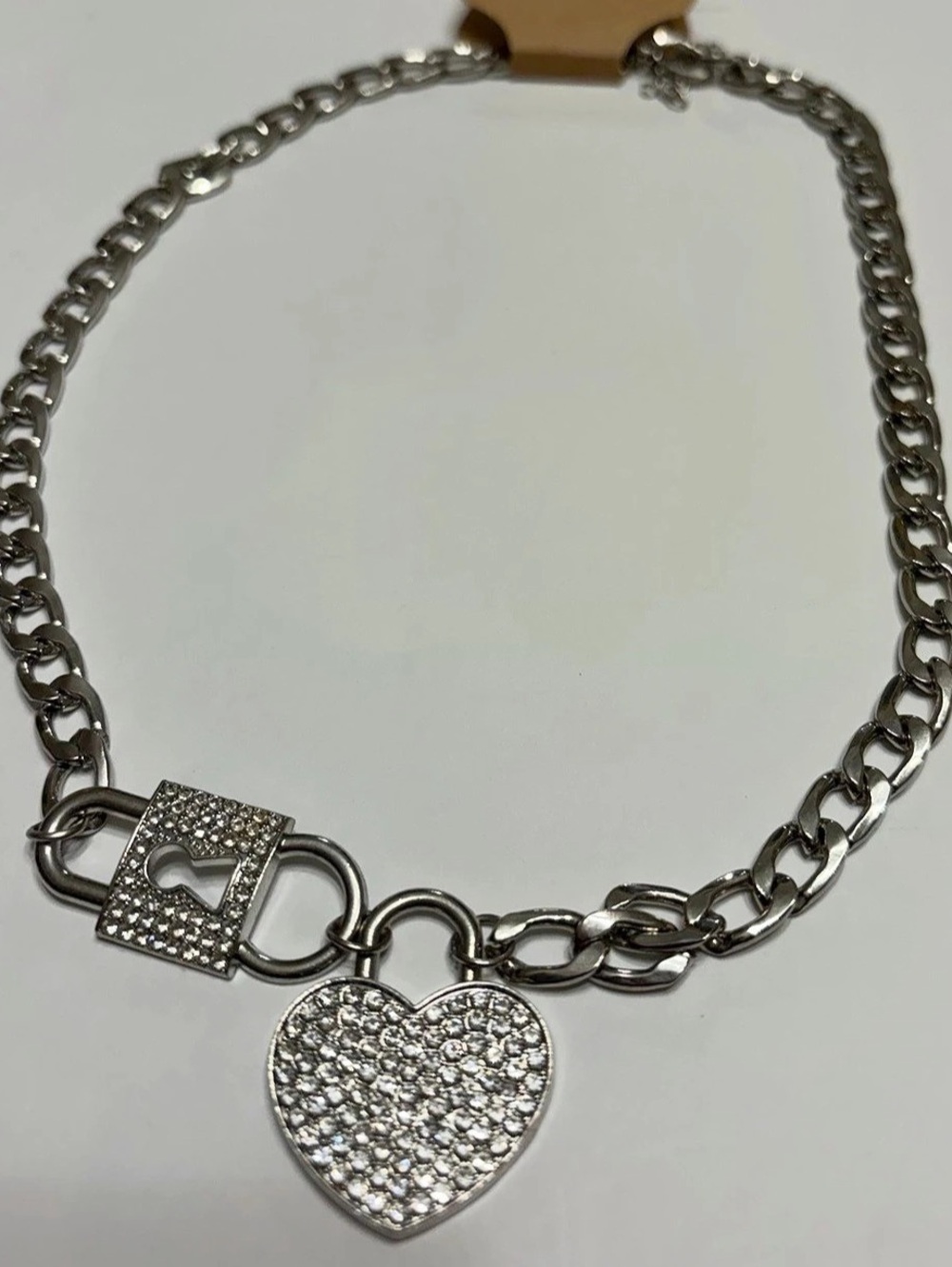 Silver-Tone Heart Pendant Necklace